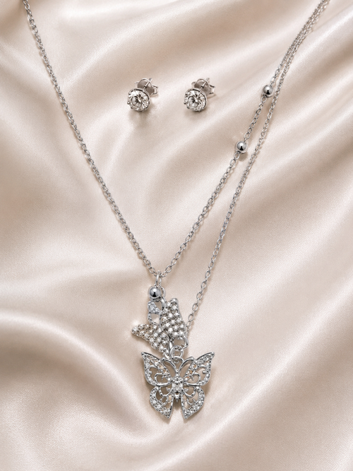 Butterfly Elegance Layered Jewelry Set