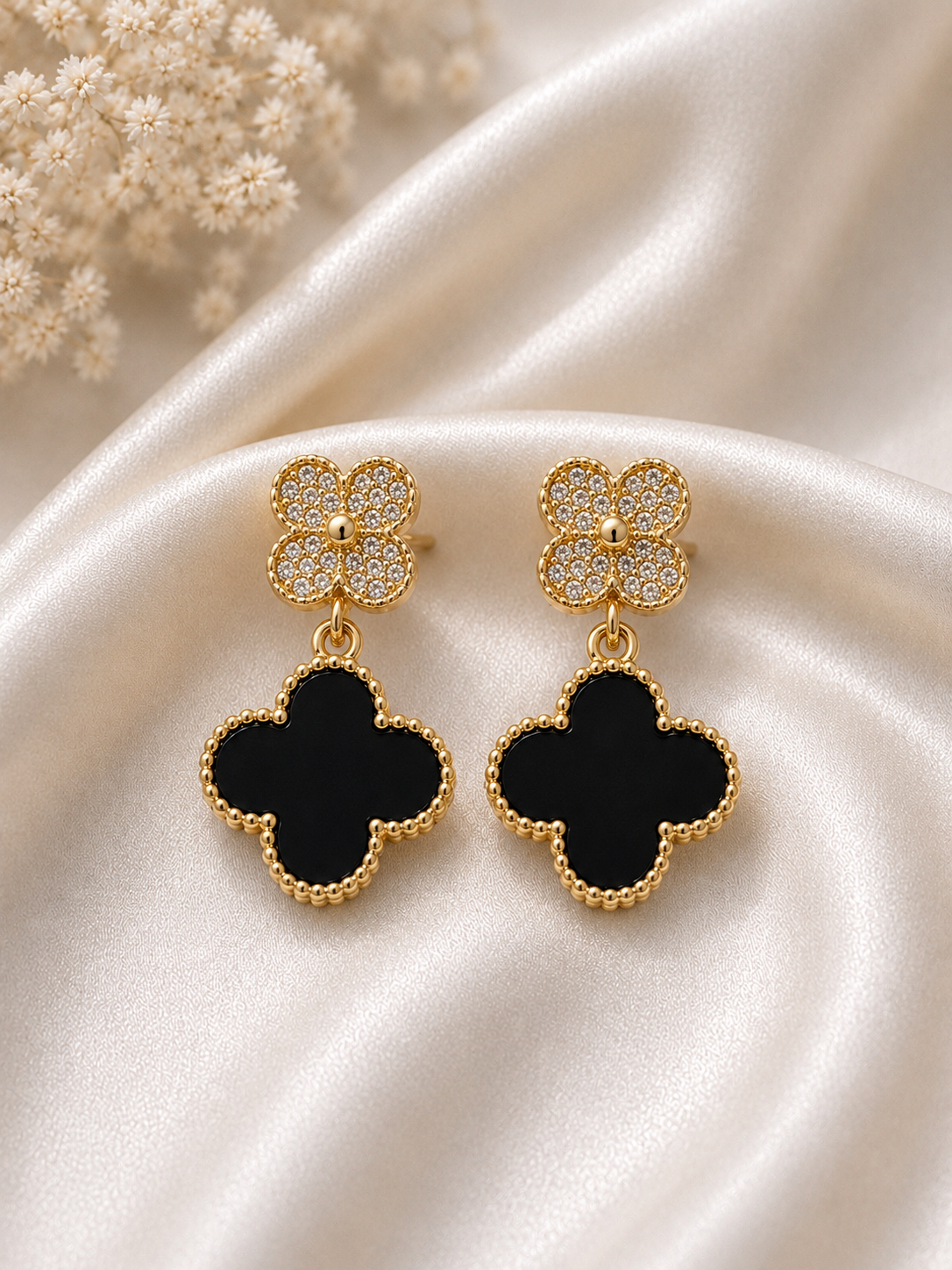 Luxury Clover Flower Drop Earrings