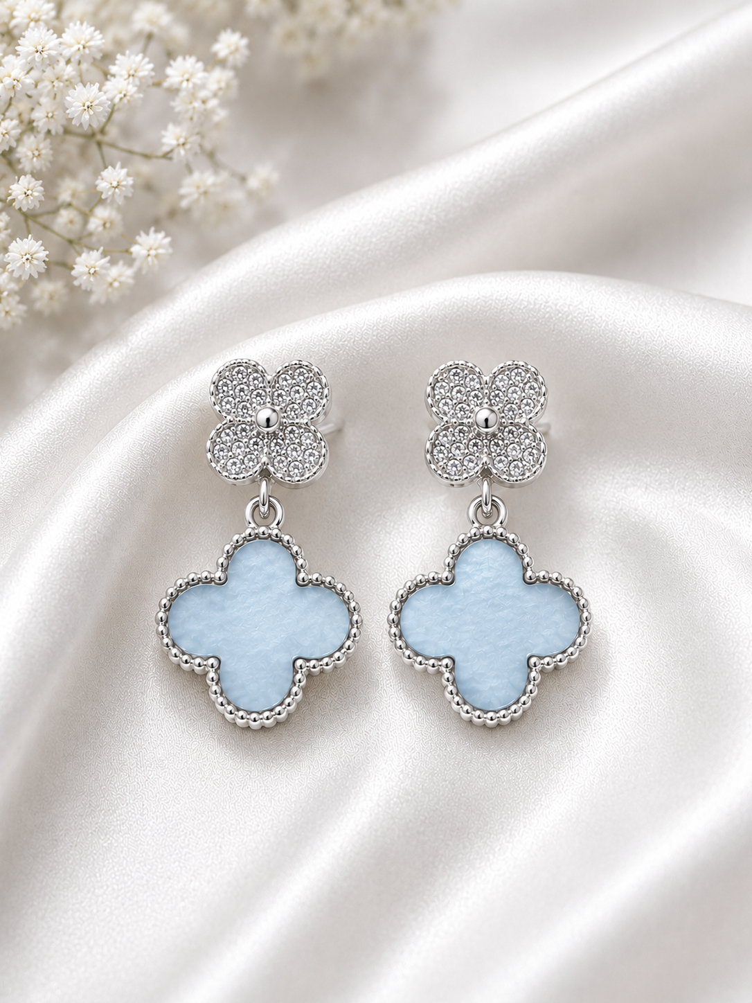 Luxury Clover Flower Drop Earrings