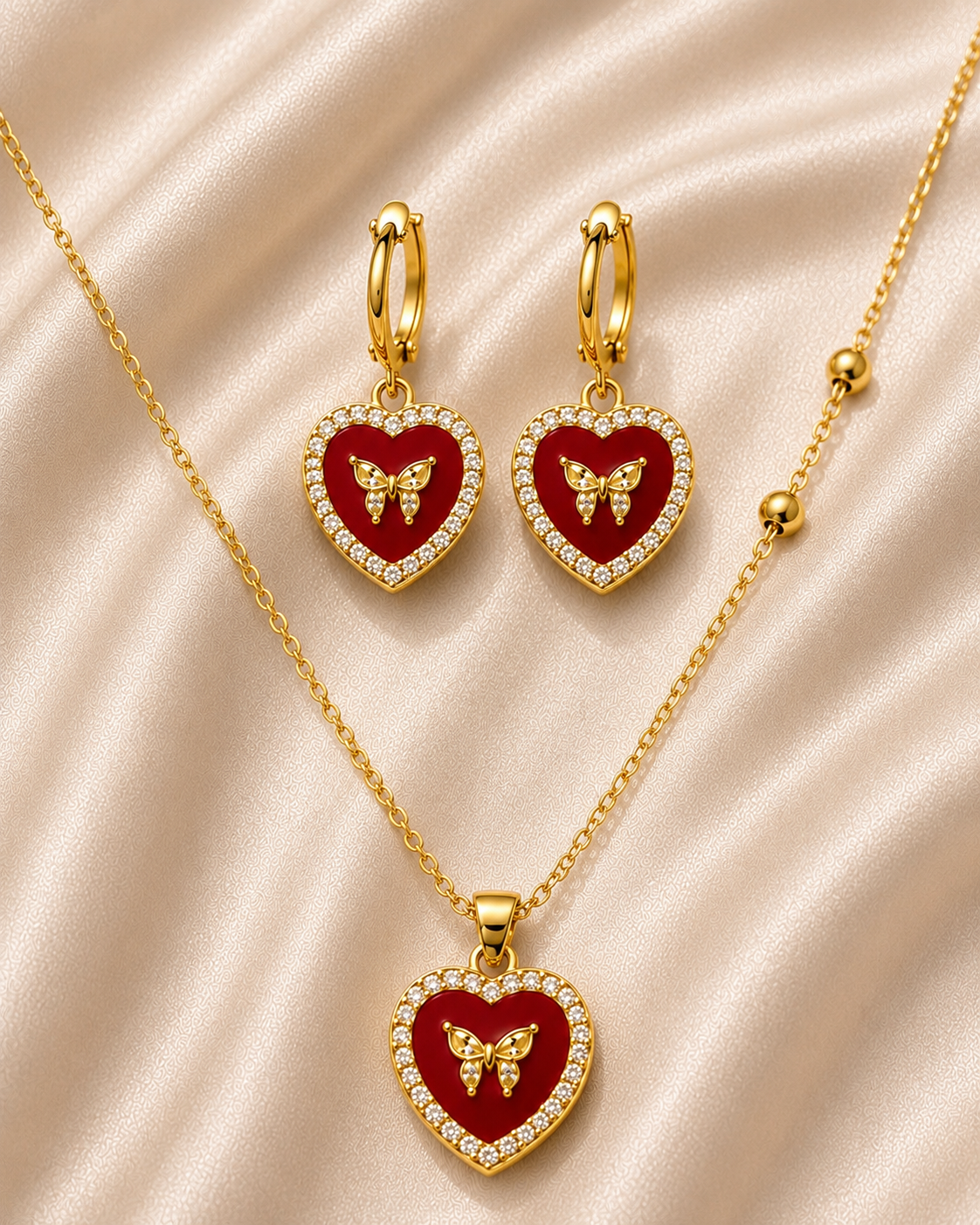 Butterfly Heart Jewelry Set